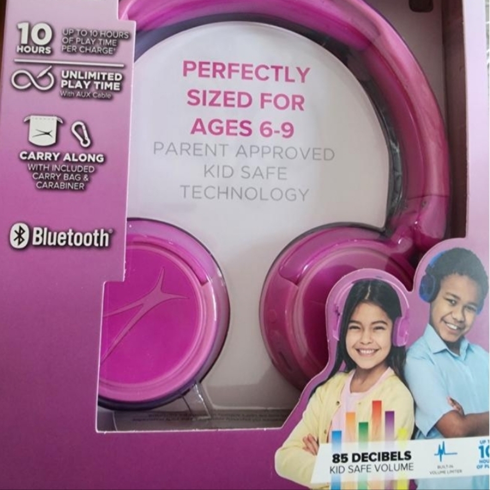 Altec Lansing Pink Bluetooth Over-Ear Headphones for Kids